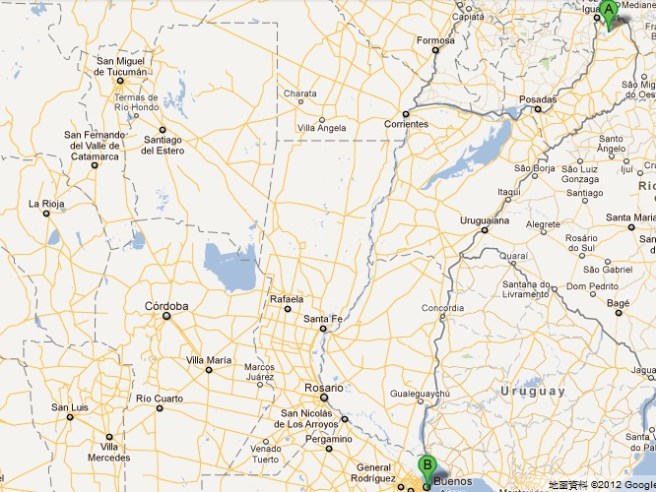 iguaza buenos aires paraguay urugyagy map